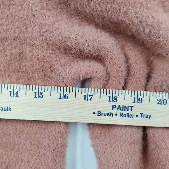 New DRA LA Franco Crop Fuzzy Plush Knit Crop Pullover Sweater Small Women Pink - Picture 9 of 10